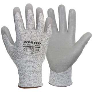 WORTEX HPPE/klaaskiud sõrmikud PU kattega, lõikekindlus D