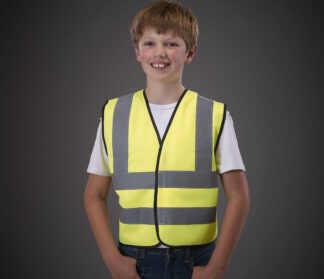YOKO Kids hi-vis two band & braces waistcoat
